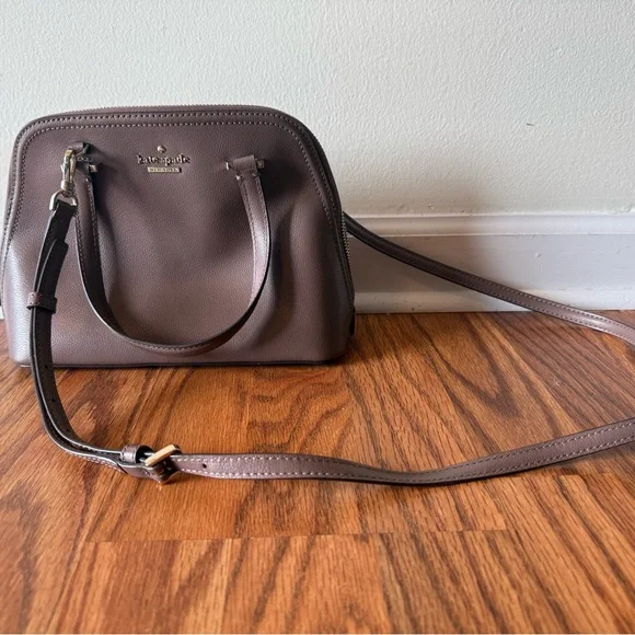 kate spade Mauve/Taupe Faux Leather Crossbody Satchel - Picture 1 of 6